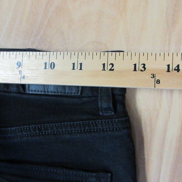 AMERICAN EAGLE Curvy Mom Short Womens Size 0 Cuffed Hem Black Ripped Denim Jeans - Picture 14 of 15